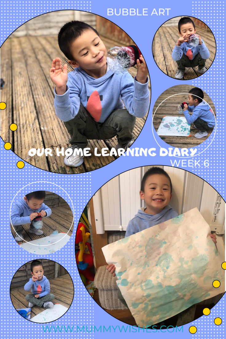 Our Home Learning Diary - Week 6 Bubble Art